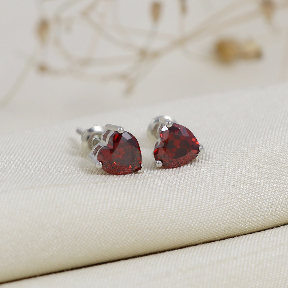 Red Heart Shape studs